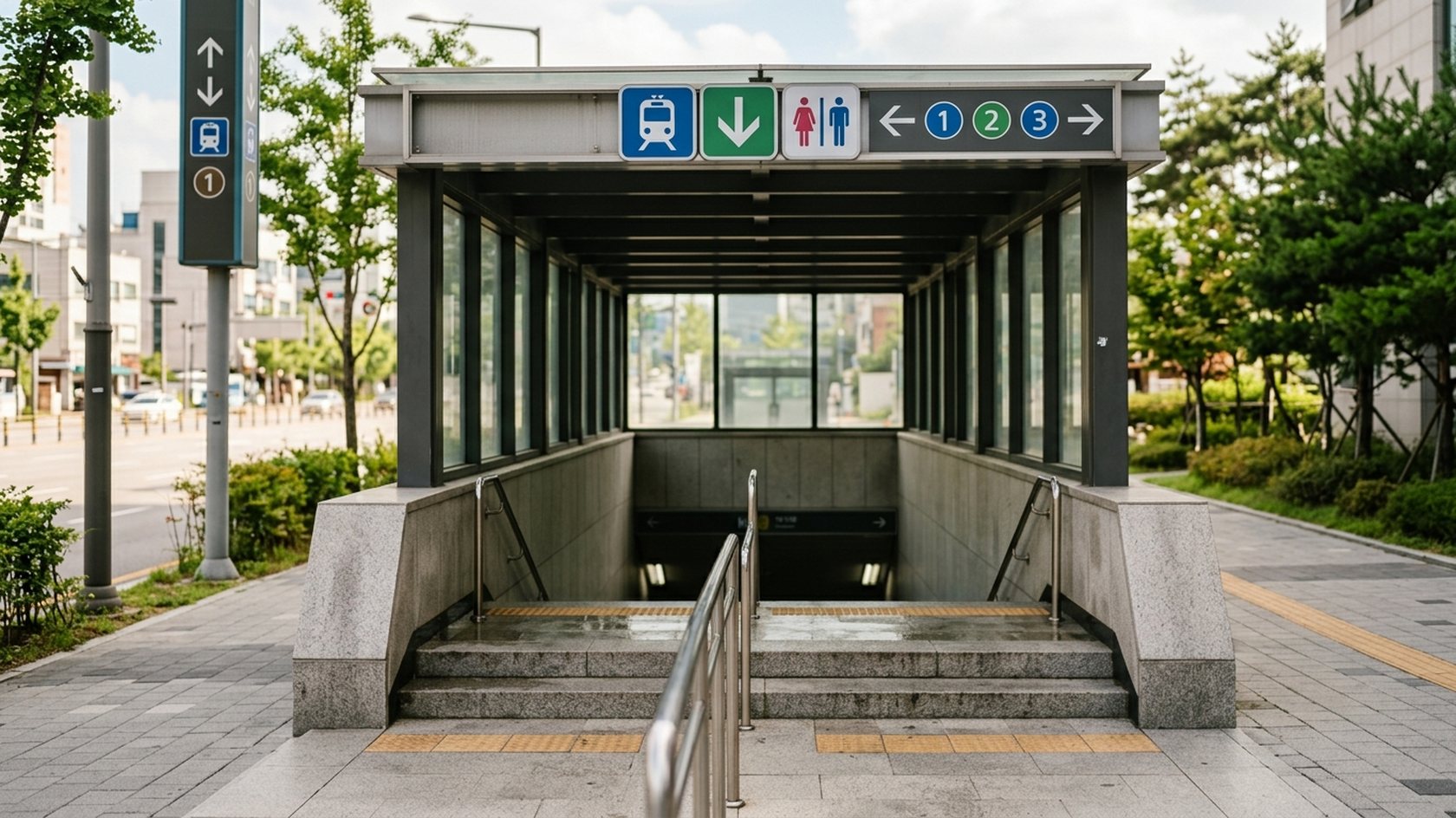 韓国の地下鉄駅の出入口の案内標識